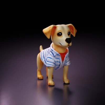 Cartoon dog in a collared shirt, friendly expression.
