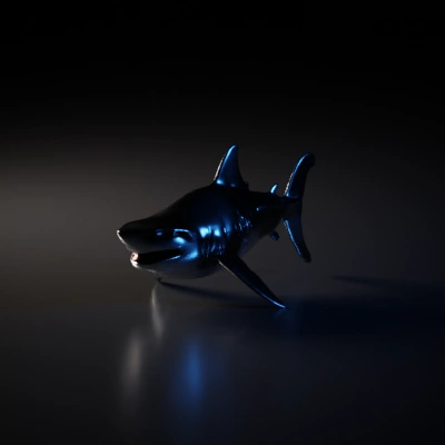 Realistic shark model, high detail, aquatic predator.