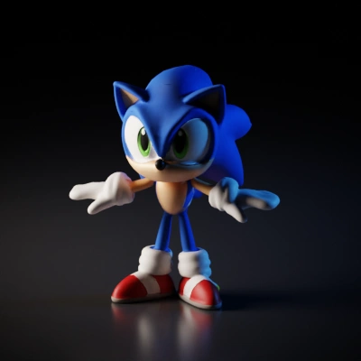 Hedgehog-like character, iconic design.