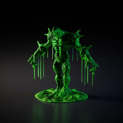 Monstrous slime creature with glowing spots, humanoid form.
