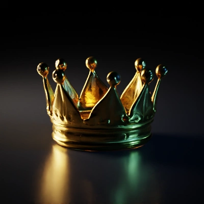 Royal crown, intricate details, luxurious accessory.