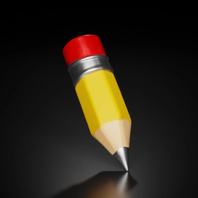 Pencil with red eraser on top.