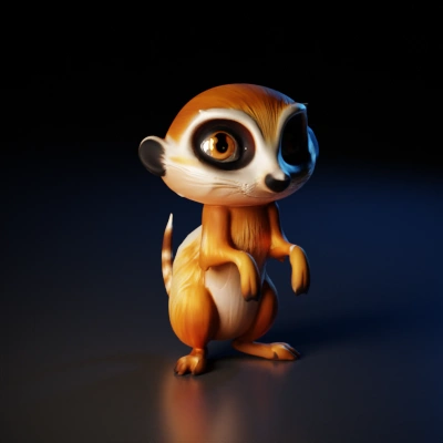 Anthropomorphic meerkat cartoon character.