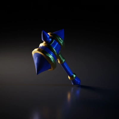 Medieval mace with ornate details, fantasy design.