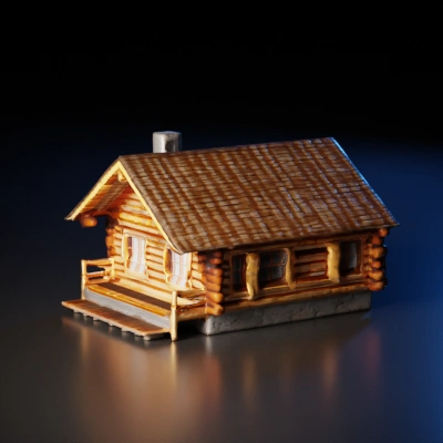 Log cabin, traditional architecture style.