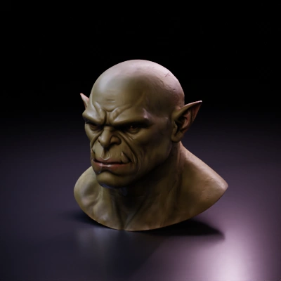 Orc-like humanoid bust.