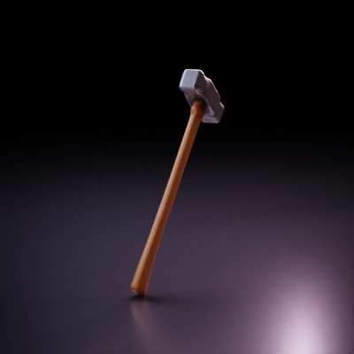 Sledgehammer, sturdy tool for heavy duty tasks.