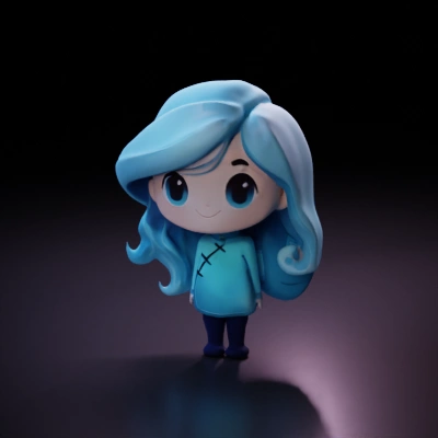 Chibi girl character with long hair.