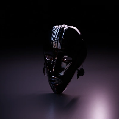 Ancient tribal mask with intricate carvings.