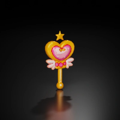 pink, yellow, gold, plastic, glossy