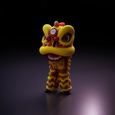 Traditional lion dance costume.