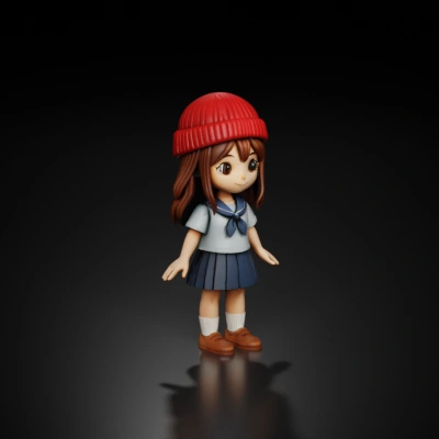 A girl in school uniform.