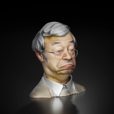 elderly man with glasses.