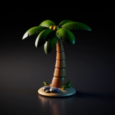 Cartoon palm tree model.