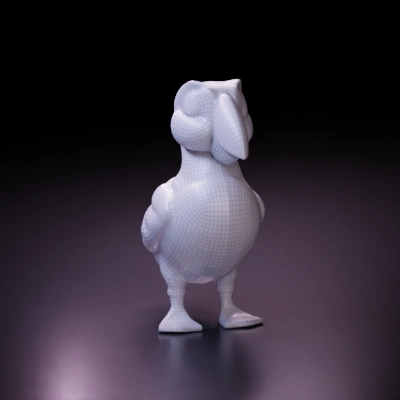 Realistic puffin model, detailed texture, high-resolution.