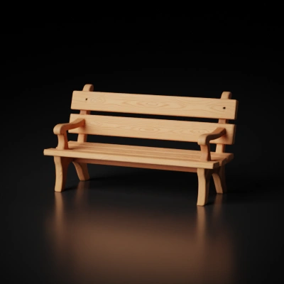 wooden park bench.