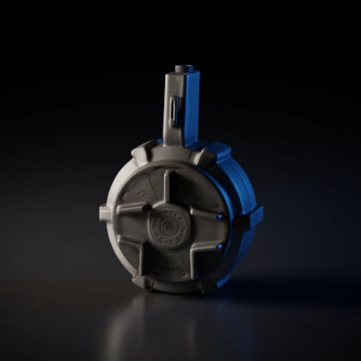 Gun drum magazine with high capacity.