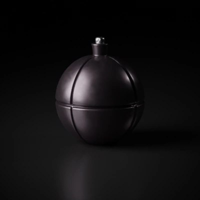 Spherical device, mechanical joints, emitter on top.