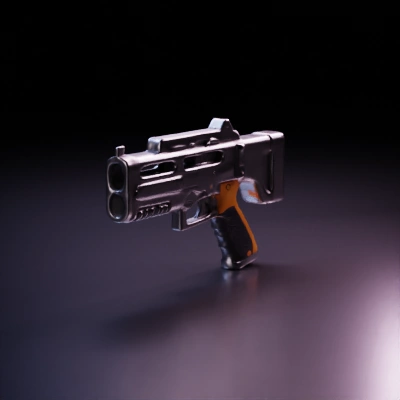 Futuristic handgun, compact design, sci-fi appeal.