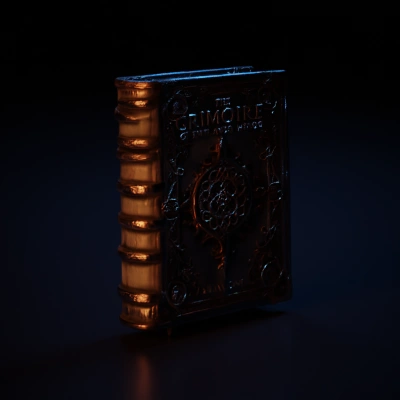 Ornate ancient book with intricate patterns and elaborate design.