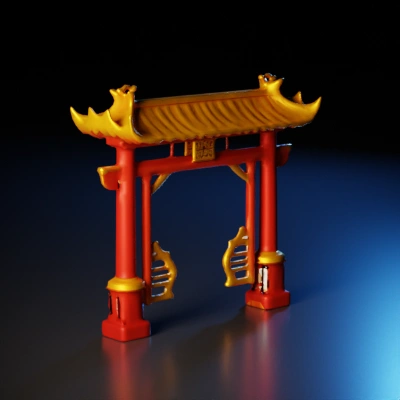Decorative traditional architectural gate.