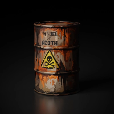Rusty metal barrel