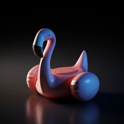 Inflatable flamingo float.