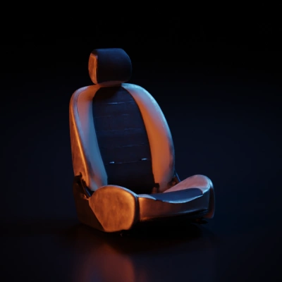 Car seat with ergonomic design, modern stitching.