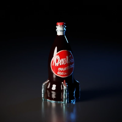 Vintage branded soda bottle, iconic label.