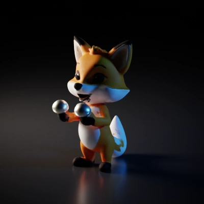 Cute fox character holding ice cream.