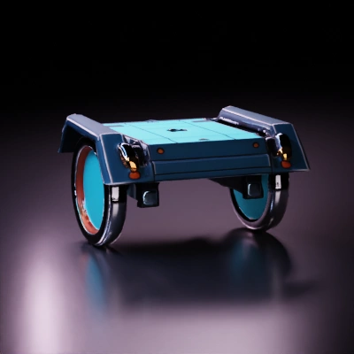 Prototype autonomous vehicle platform, two-wheeled, futuristic design.