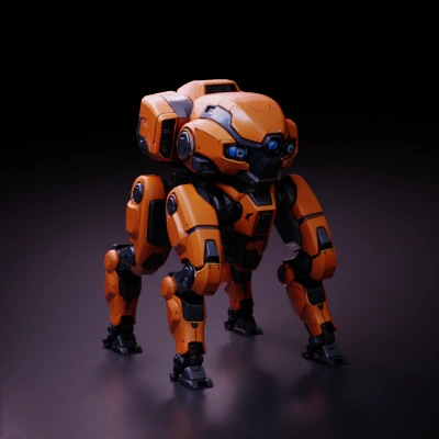 Orange robotic creature.