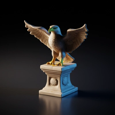 golden eagle with marble stand