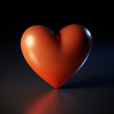 Glossy 3D heart shape.