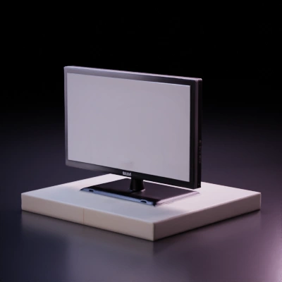 Flat screen monitor on a stand.