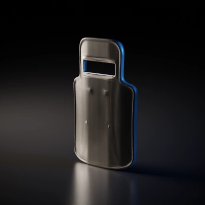 Riot shield with rectangular viewport.