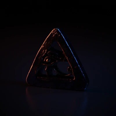 The Eye of Horus is in the middle of the triangle.