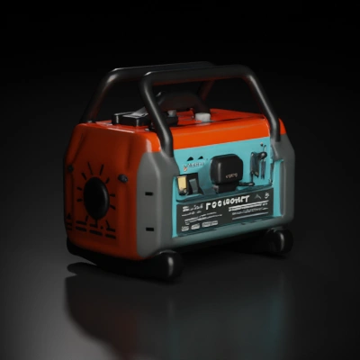 Portable power generator, heavy-duty, rugged design.