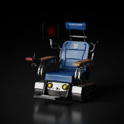 High - tech wheelchair.