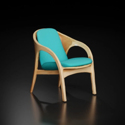 Elegant wooden chair with upholstered seat.