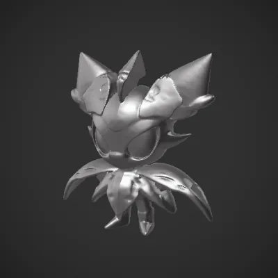 Stylized armored character with large eyes. . complex geometry, character, smooth edges.