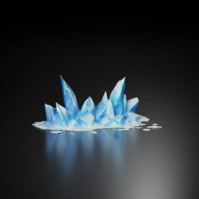 Cluster of blue crystals.