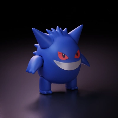 Ghostly spiky creature, large grin, menacing eyes.