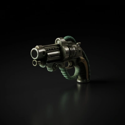 futuristic sci-fi weapon. with glossy wet surfaces