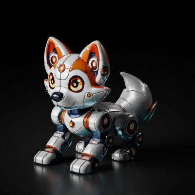 Robot fox, futuristic design.