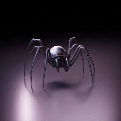 Spider-like mechanical creature, robotic body, realistic appearance.