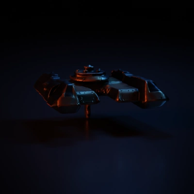 Futuristic tank with large dual cannons, sci-fi setting.