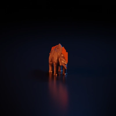 Dinosaur-like creature with exaggerated features, quadrupedal, detailed skin texture, realistic, photorealistic