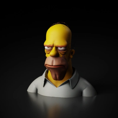 cartoon man with a grumpy expression.