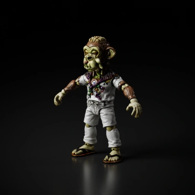 Monkey-like character in white.